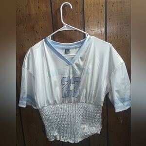 White and Blue Top